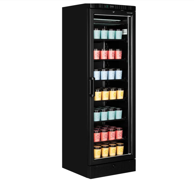 UFSC371G Glass Door Display Freezer Black