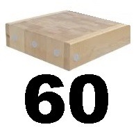 Butcher Block Chopping Board Wood6 60x60x17.5 Cm