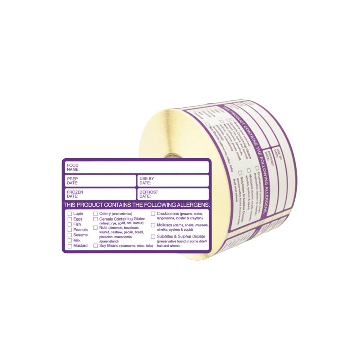 Allergen Warning Food Storage Labels - 60x95mm - Buy More, Save More Options Dy075