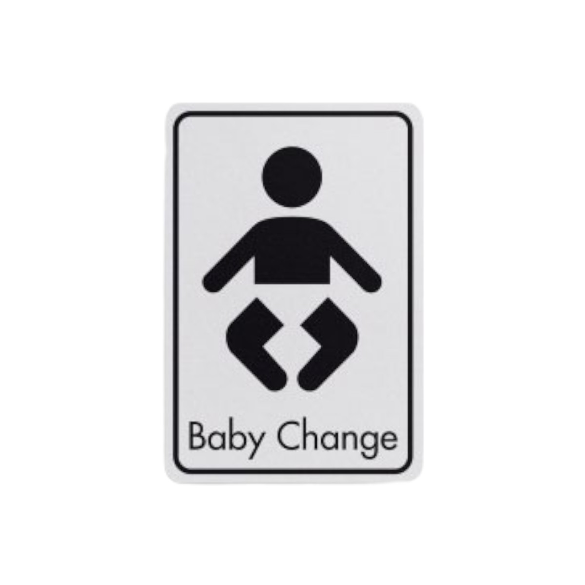 Baby Change Symbol With Text Black On White Fm 83x128mm Dm005