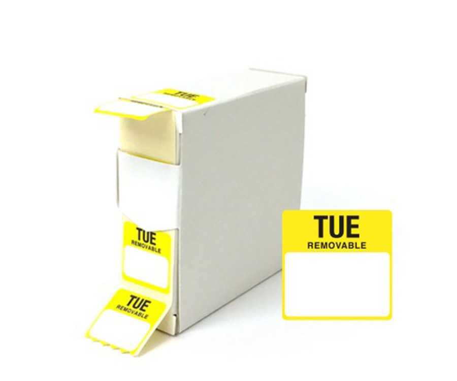 Day Tuesday 25x25mm Food Labels. 1000 Per Roll Dy045