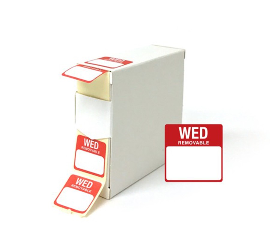 Day Wednesday 25x25mm Food Labels. 1000 Per Roll Dy046