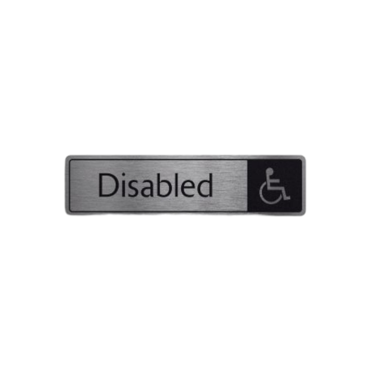 Disabled Symbol Black On Silver 43x173mm Dm048