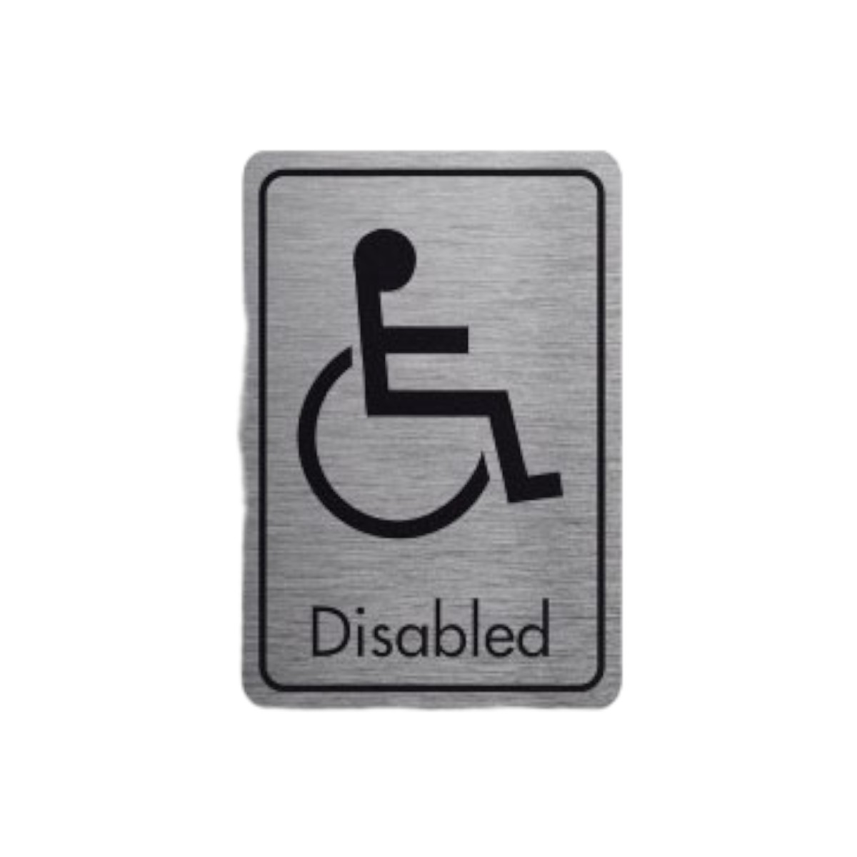 Disabled Symbol With Text Black On Silver Fm 83x128mm Dm044