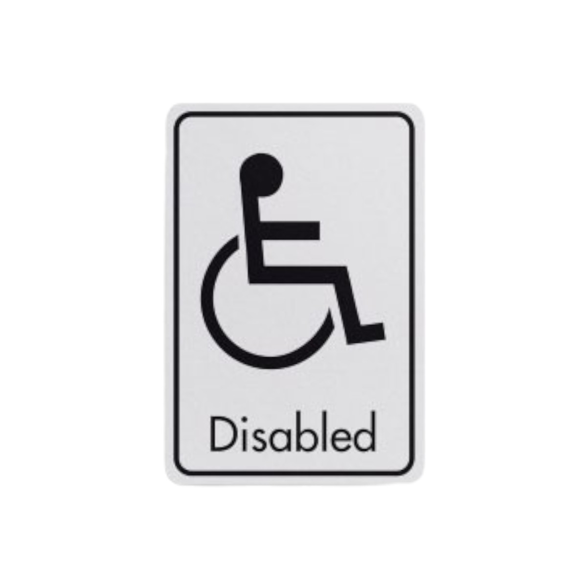 Disabled Symbol With Text Black On White Fm 83x128mm Dm004