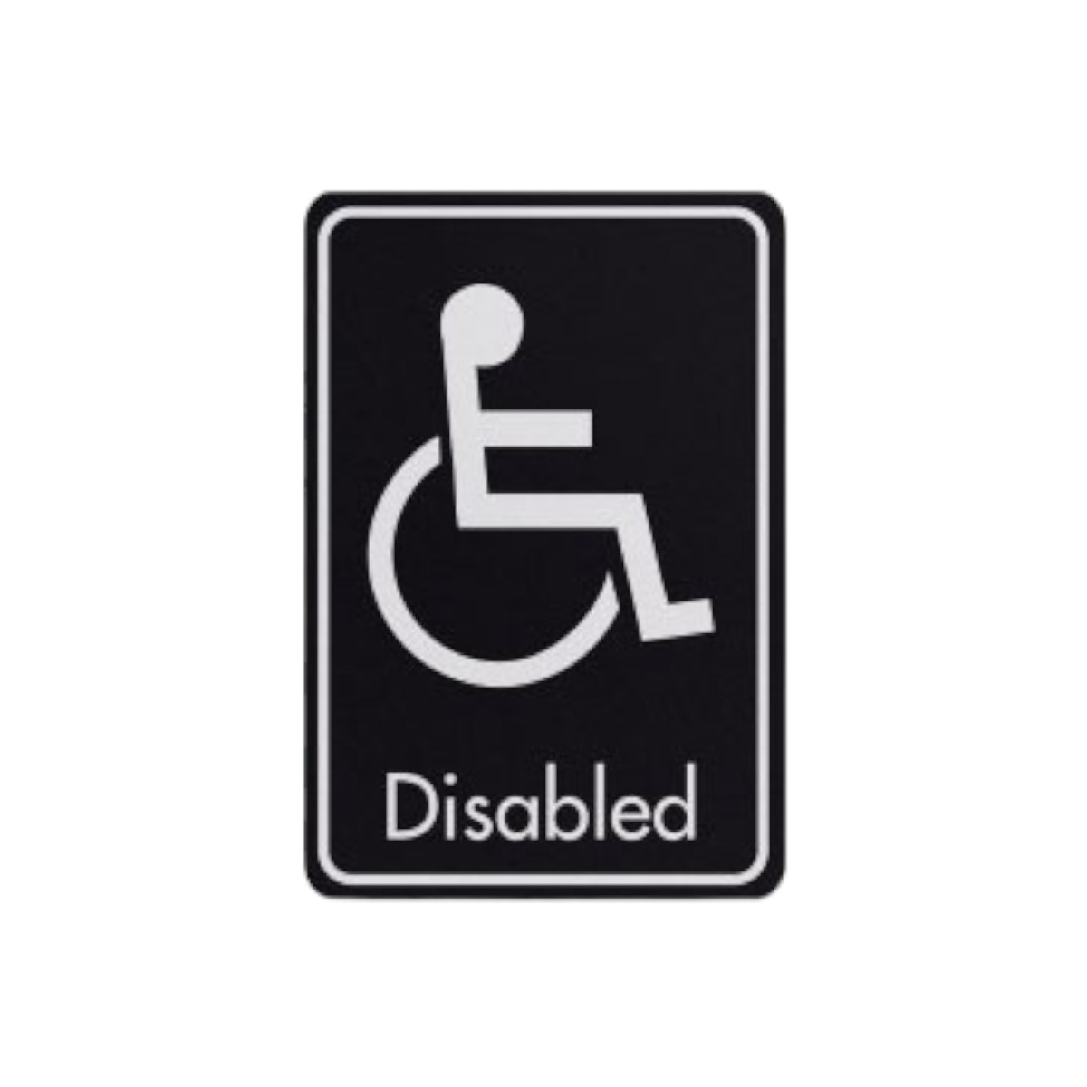 Disabled Symbol With Text White On Black Fm 83x128mm Dm104