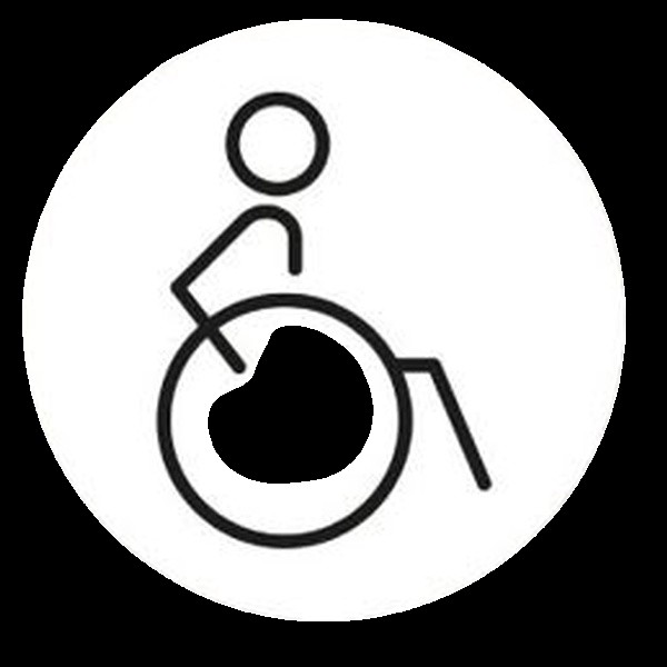 Disabled Toilet Door Symbol Left 150mm White Ds066