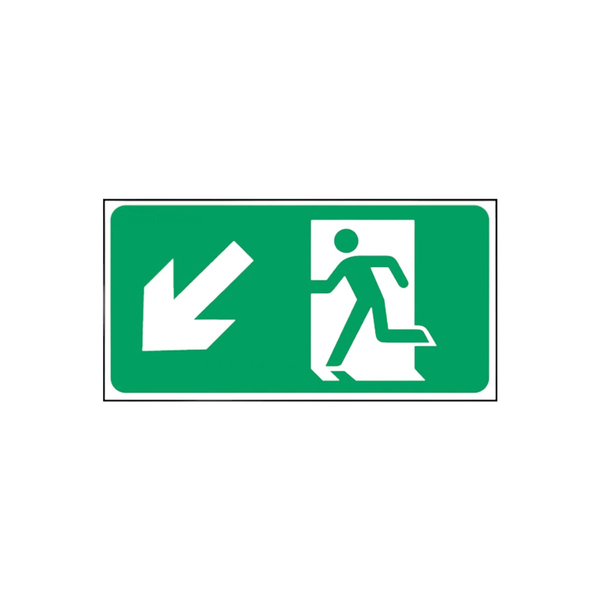 Emergency Exit Only Man Left Crose Down 150x300mm Es018