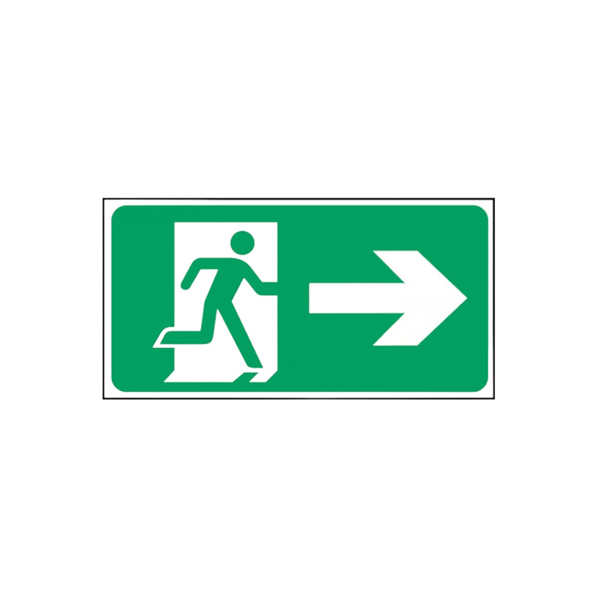 Emergency Exit Only Man Right 150x300mm Es014