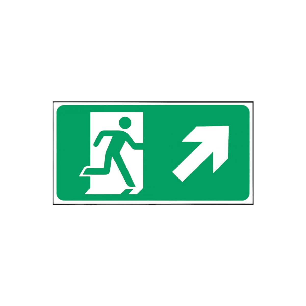 Emergency Exit Only Man Right Crose Up 150x300mm Es020