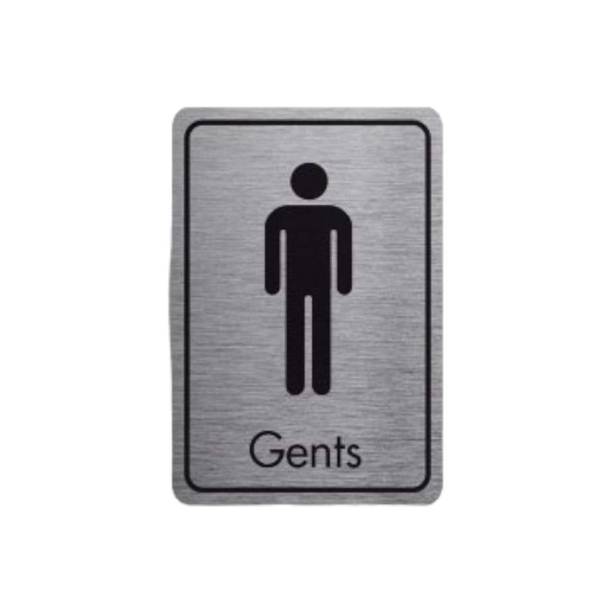 Gents Symbol With Text Black On Silver Fm 83x128mm Dm043