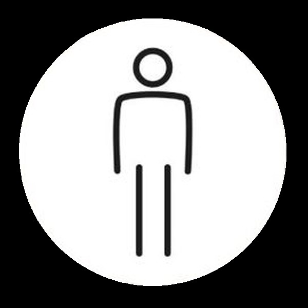 Gents Toilet Door Symbol 150mm White Ds064