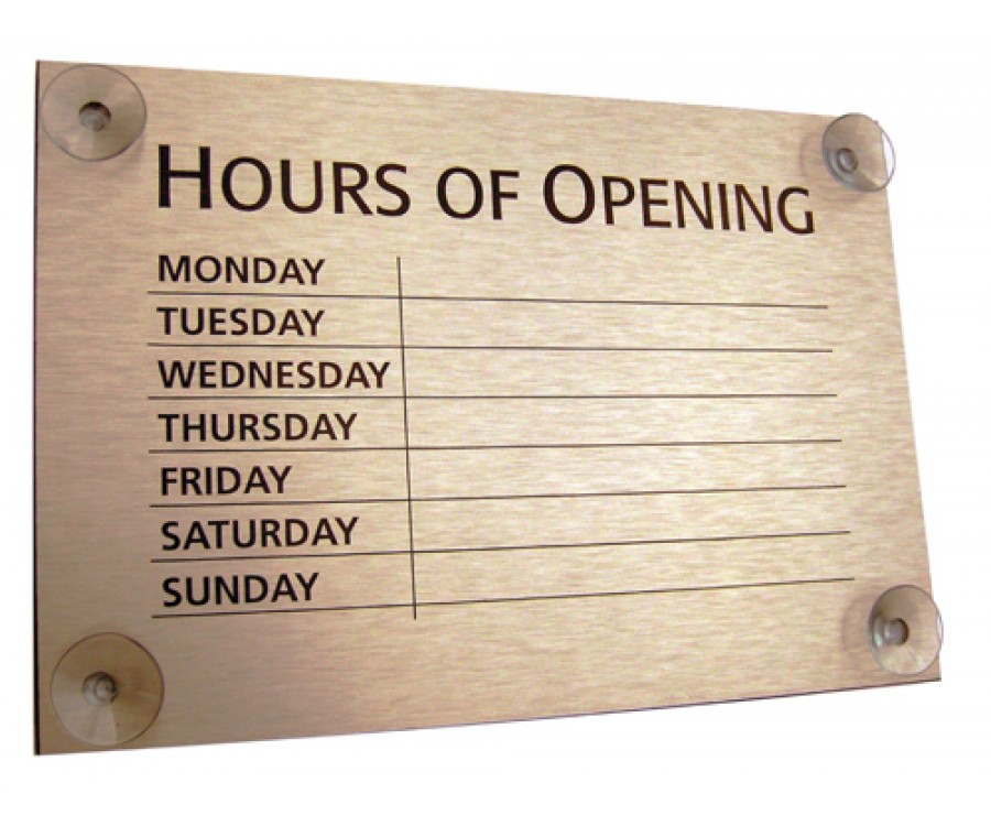 Hours Of Opening Gold 200x300mm Fd146