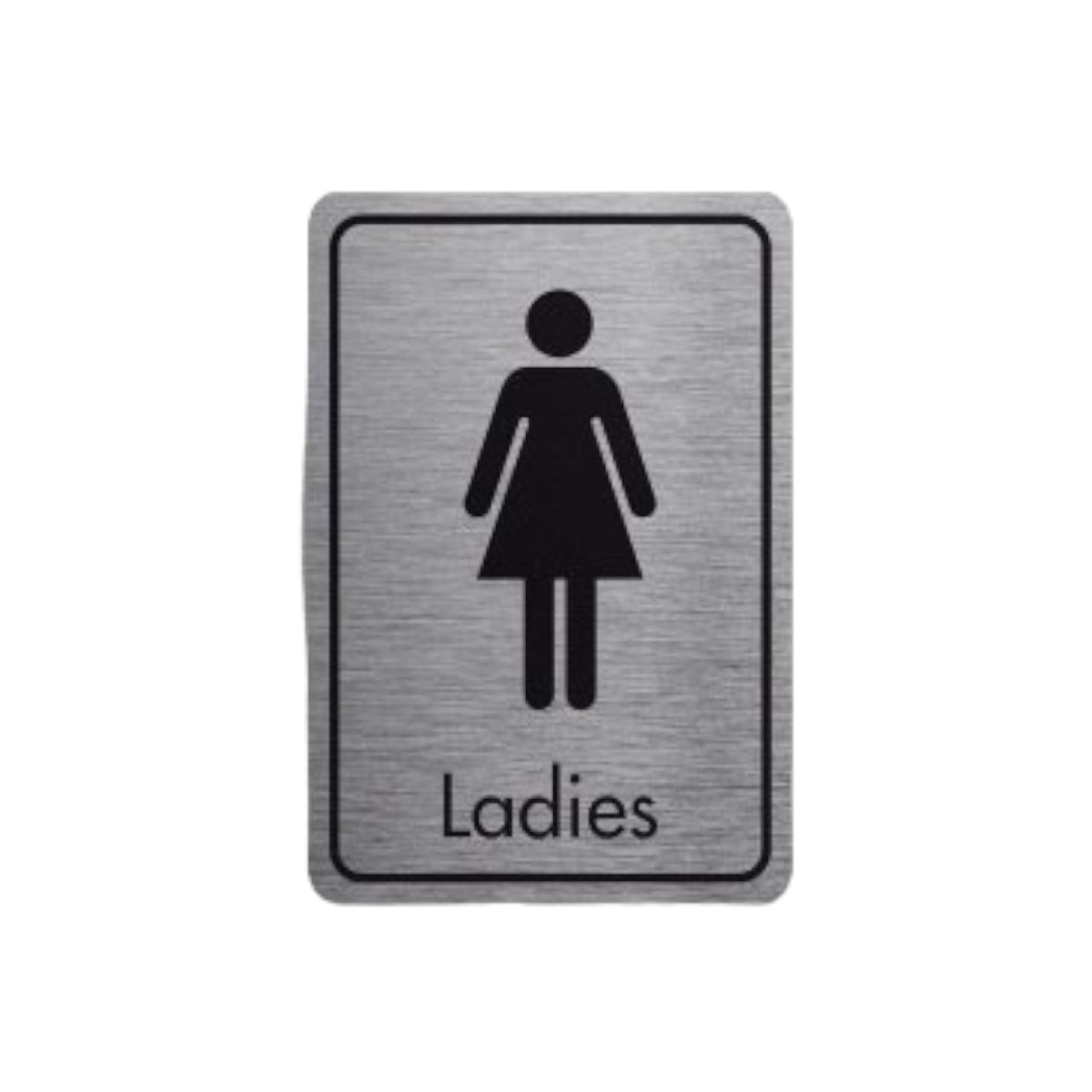 Ladies Symbol With Text Black On Ilver Fm 83x128mm Dm042