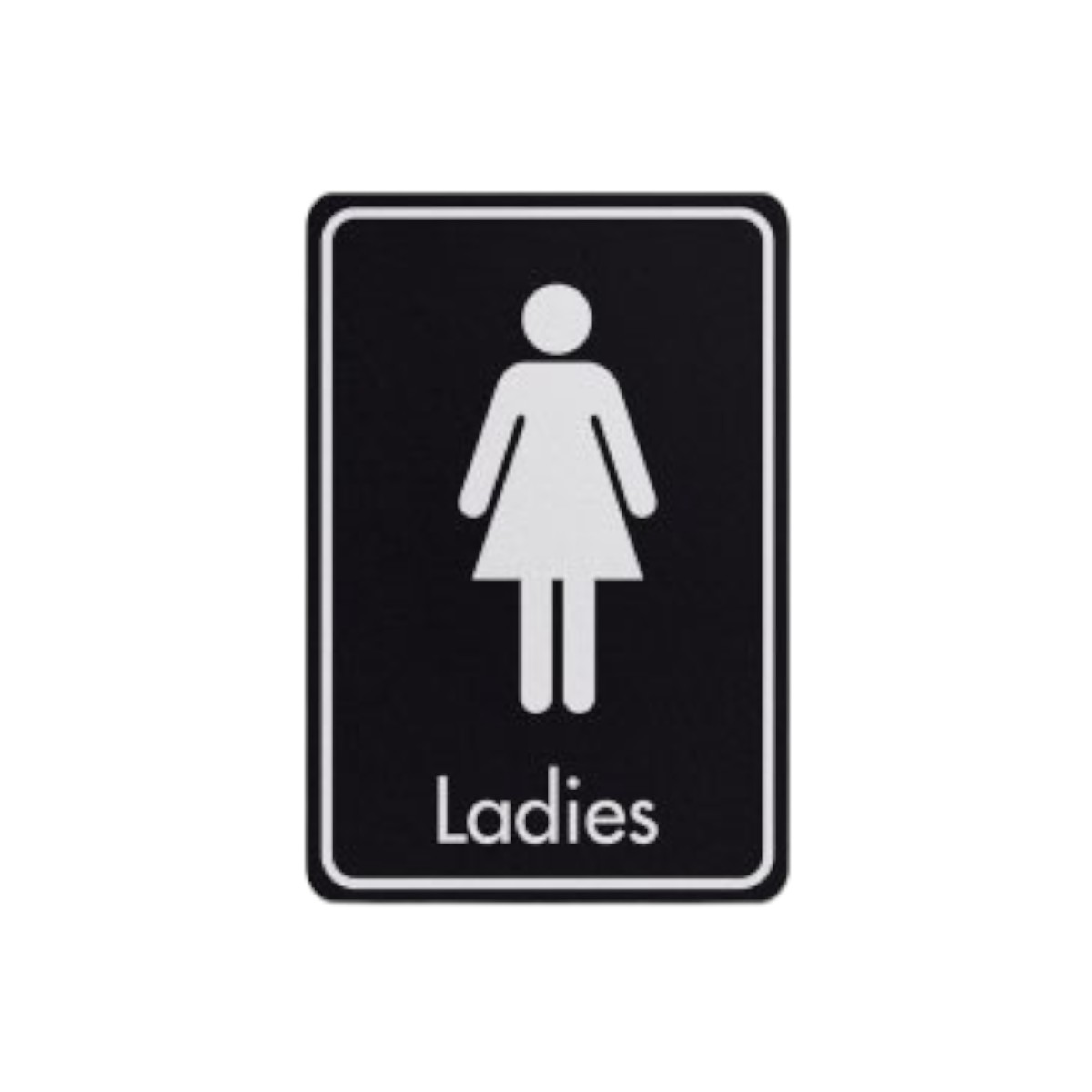 Ladies Symbol With Text White On Black Fm 83x128mm Dm102