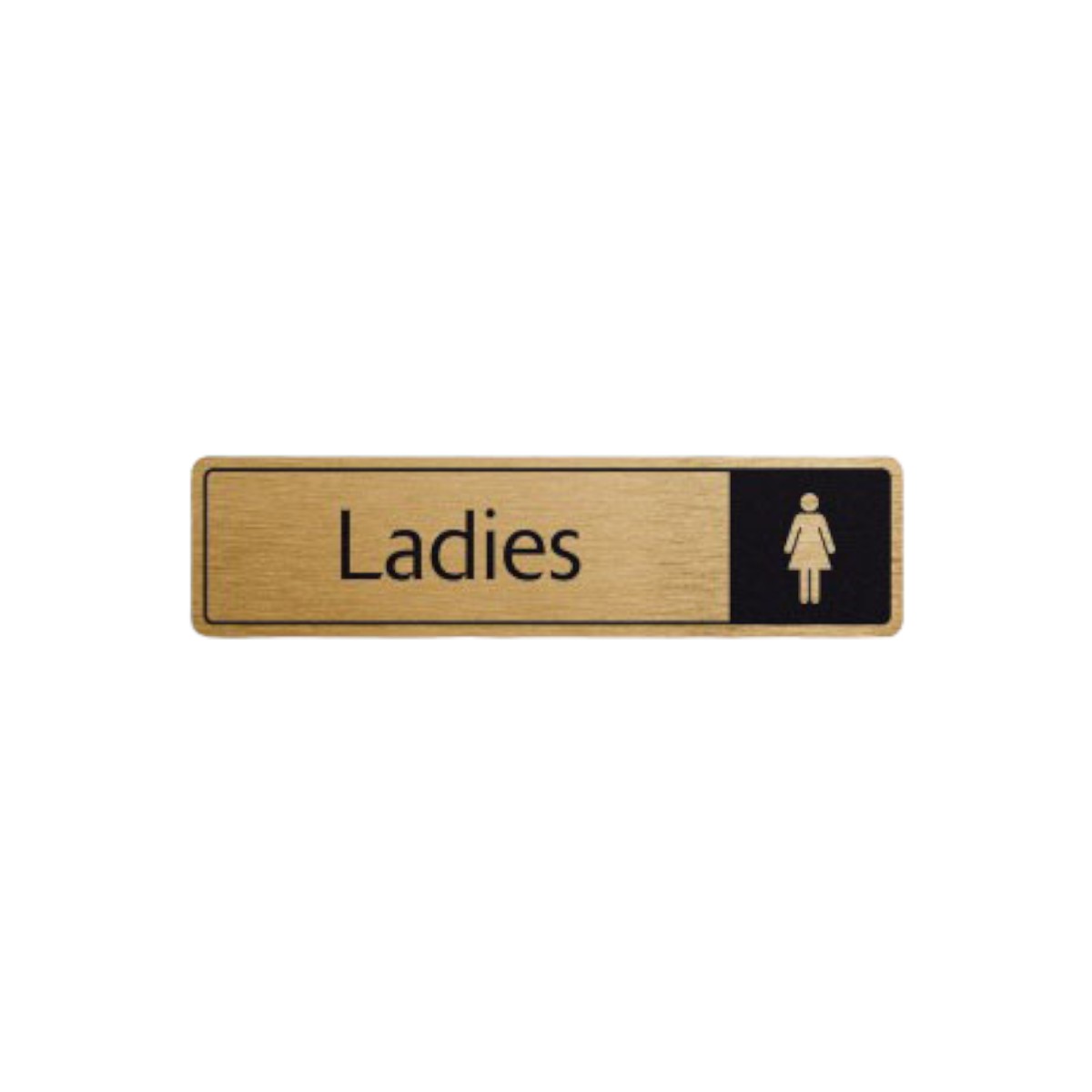 Ladies With Symbol Black On Gold 43x178mm Dm027