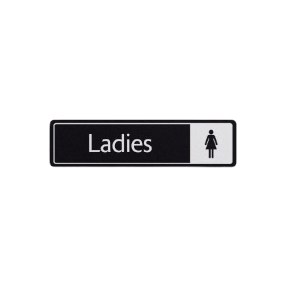 Ladies With Symbol White On Black 43x178mm Dm107