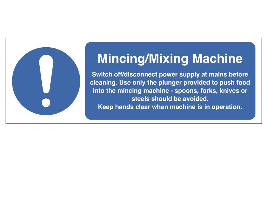Mincing / Mixing Machine Safety Sign - Ce022