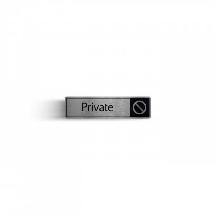 Private With Symbol Black On Silver 43x178mm Dm052