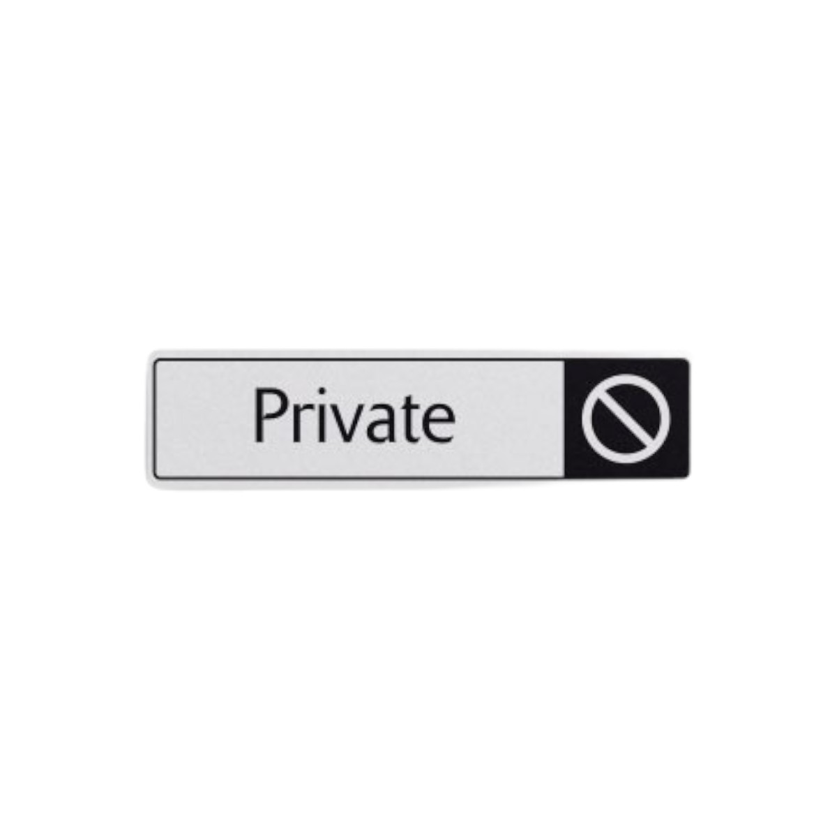 Private With Symbol Black On White 43x178mm Dm012