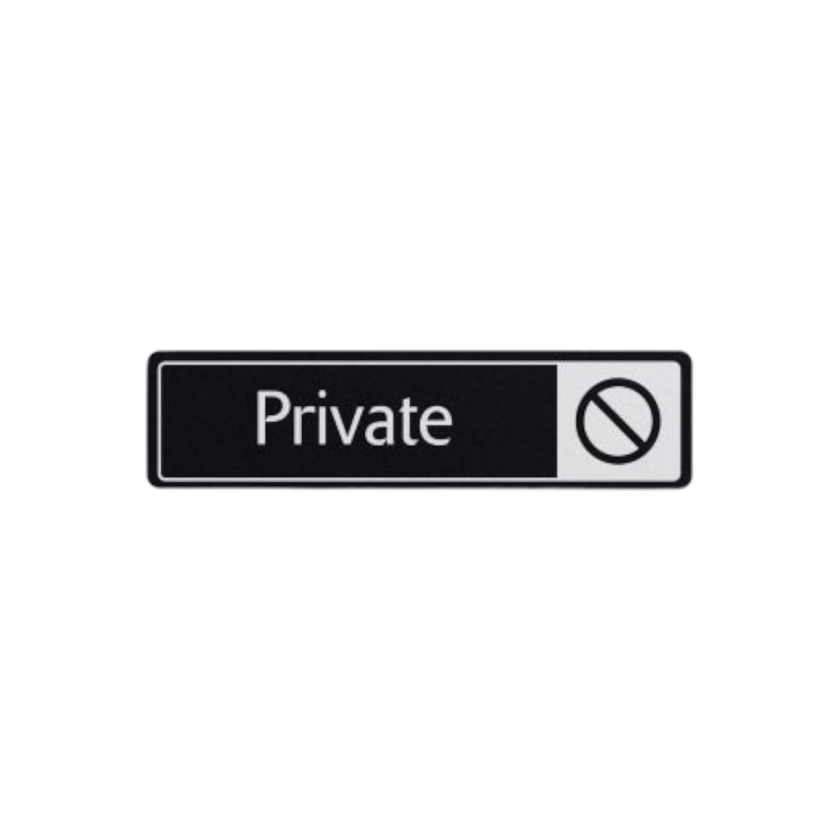 Private With Symbol White On Black 43x178mm Dm112
