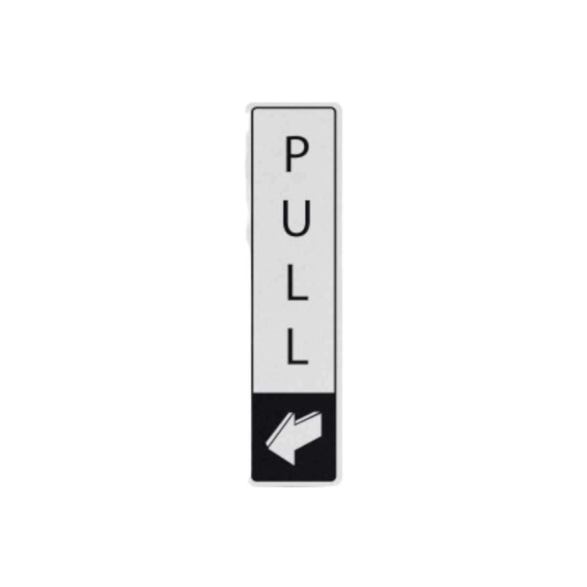 Pull Vertical With Symbol Door Sign. Black On White Dm017