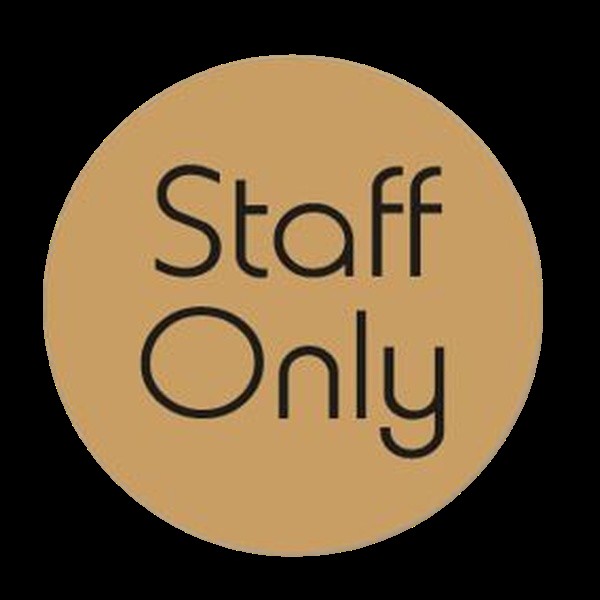 Staff Only 75mm Diameter Door Gold Ds115