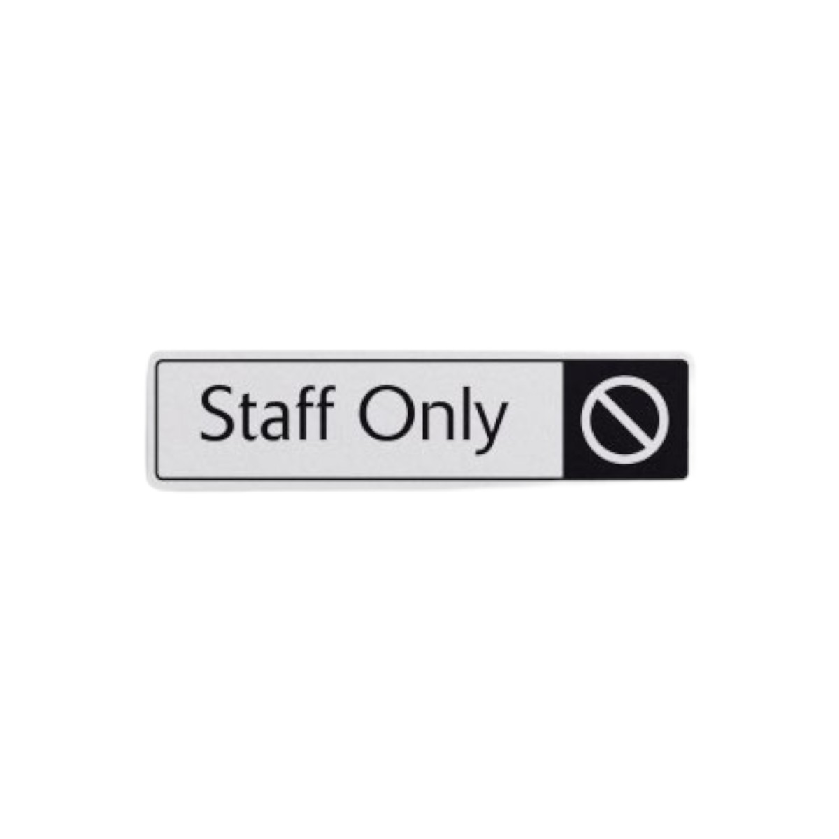 Staff Only With Symbol Black On White 43x178mm Dm013