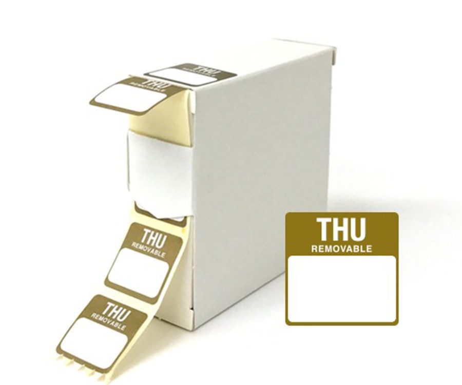 Thursday 25x25mm Food Labels. 1000 Per Roll Dy047
