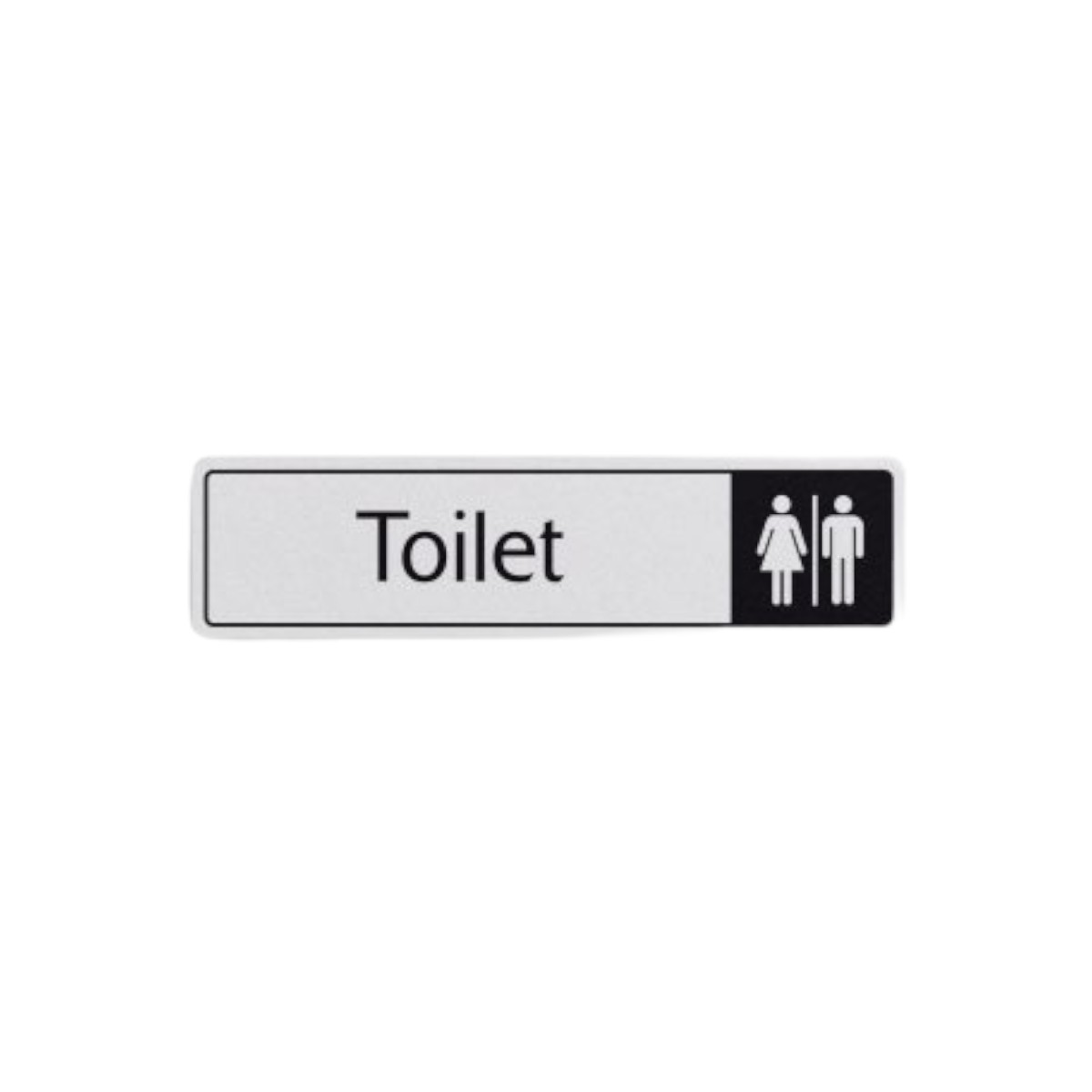 Toilet With Symbol White On Black 43x178mm Dm009