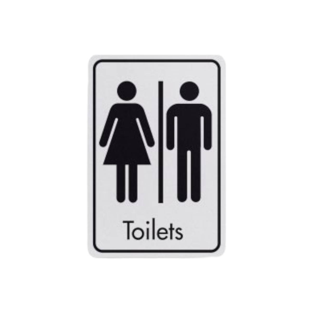 Toilets Symbol With Text Black On White Fm 83x128mm Dm001