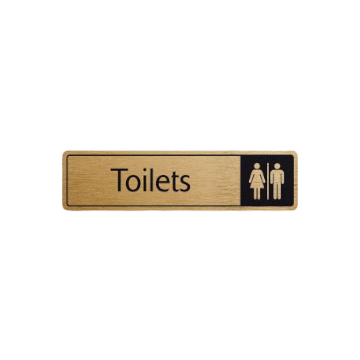 Toilets With Symbol Black On Gold 43x178mm Dm026