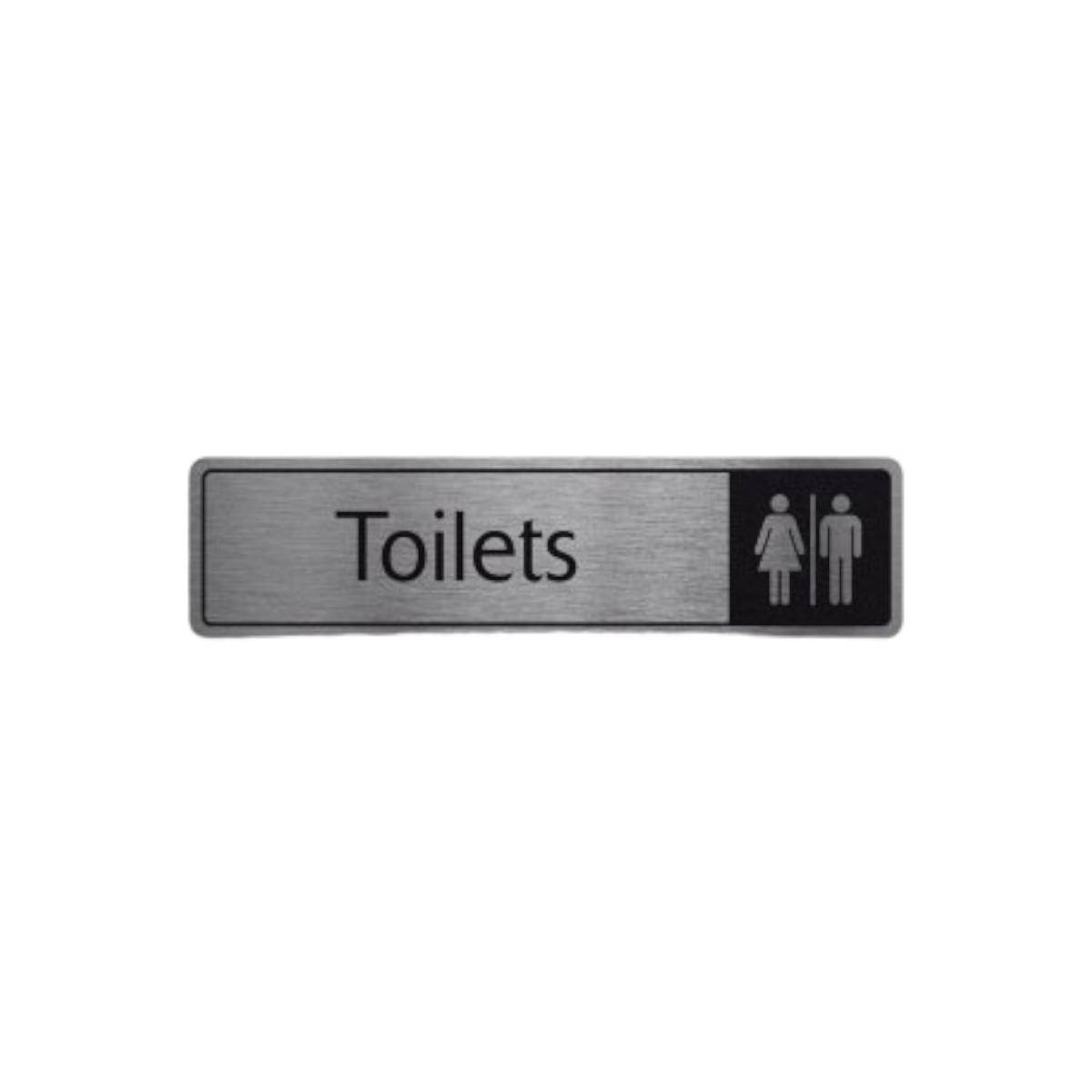 Toilets With Symbol Black On Silver 43x178mm Dm046