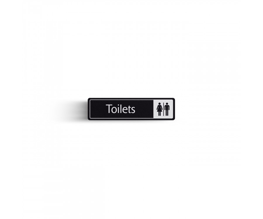 Toilets With Symbol White On Black 43x178mm Dm106