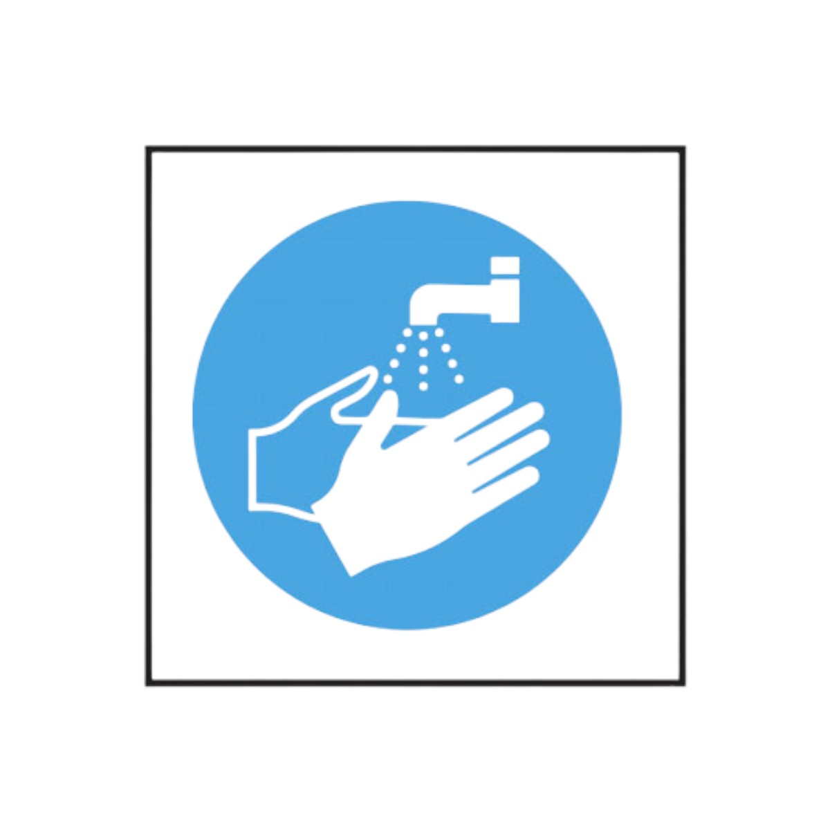Wash Hands Symbol Notice 100x100 Mm - Cs022