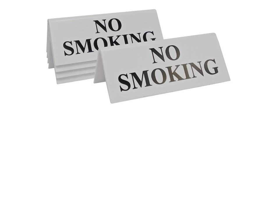 White No Smoking Notice 45x110mm Ttw02