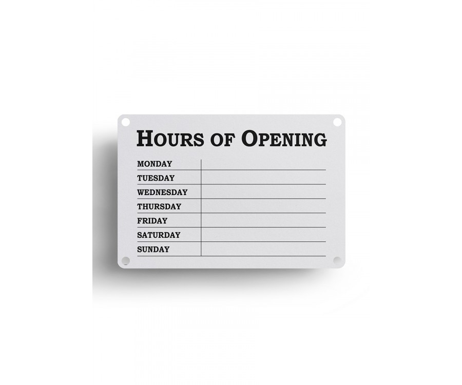 White Open & Closed Business Hours Notice - Fd147