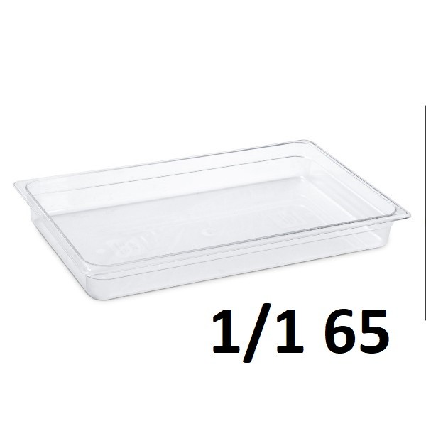 Polycarbonate 1/1 Gn.530x320x65mm Clear