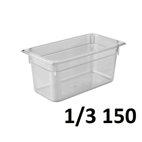 Polycarbonate 1/3 Gn.180x320x150mm Clear