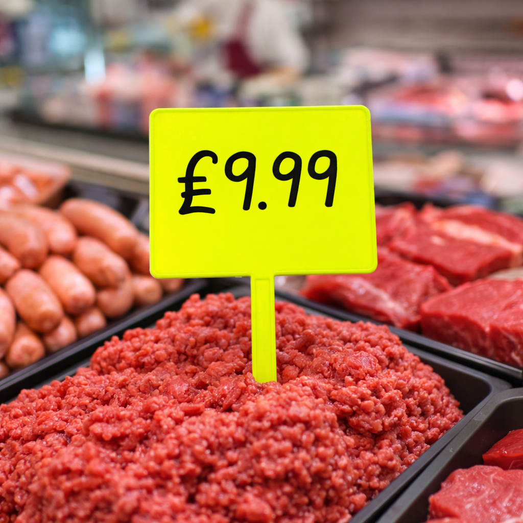 Yellow Plastic Pricing Board 12x17 Cm (10 Pack)