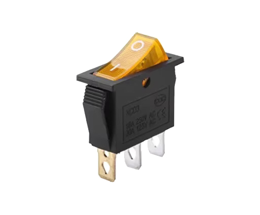 Rocker Switch Single Small Yellow Open-close 13 Amp
