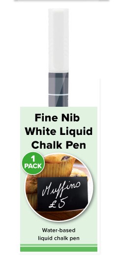 Single White Liquid Chalk Pen (1-2mm Nib)