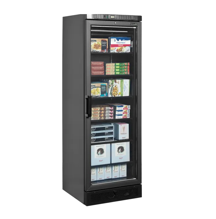 UFSC371G Glass Door Display Freezer Black