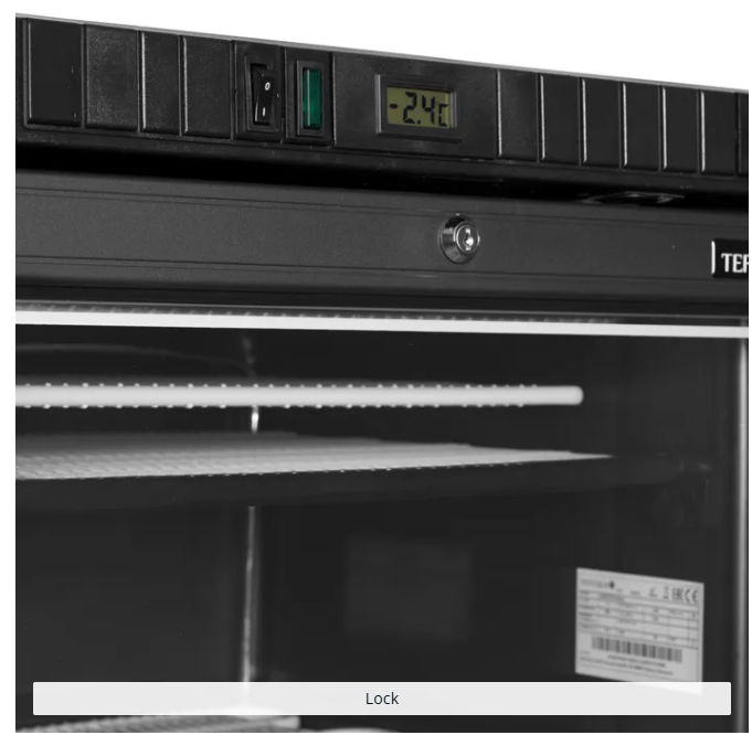 UFSC371G Glass Door Display Freezer Black