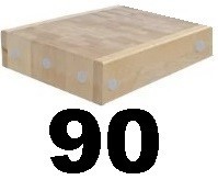 Butcher Block Chopping Board Wood 90x60x17.5Cm