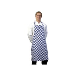 Bib Apron Large Chequered Blue