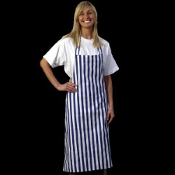 Bib Apron Polyester Blue and White