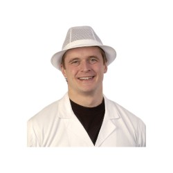 White Trilby Butcher Hat Small