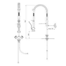 Dkr-Pro Commercial Pre Rinse Tap Spray With Out Tap 040