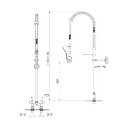 Dkr-Pro Commercial Pre Rinse Tap Spray With Out Tap 051